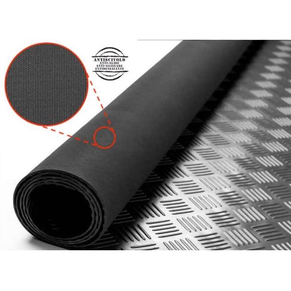 Tappeto In Gomma Antiscivolo – Largo 100/120cm, Spesso 3mm, Nero, Ritagliabile Su Misura Per Furgoni O Laboratori